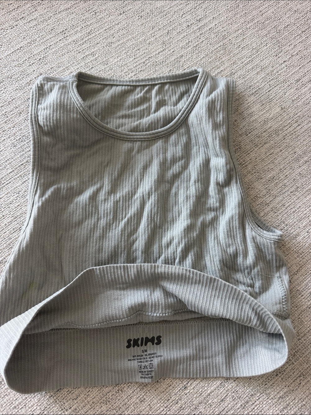 SKIMS Ribbed Crop Tank Top - mint Sage Green